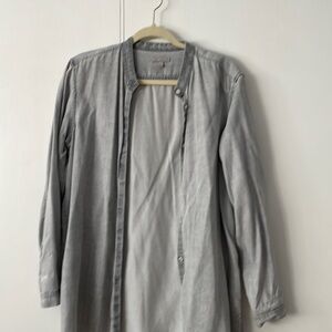 Gray Gap collarless shirt